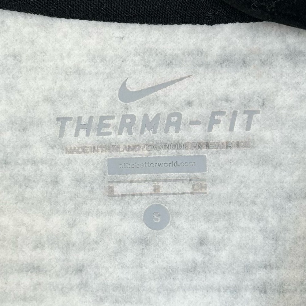 NIKE Women’s Full Zip Hoodie THERMA FIT Black/Gray/White Brushed Fleece Thumb M - Picture 5 of 15